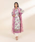 Unstitched Women's Embroidered Lawn Off White Shirt Dupatta